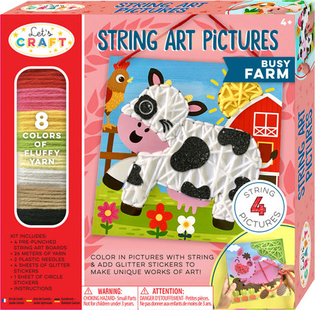 Let's Craft String Art Pictures Busy Farm Lacing Activity Set