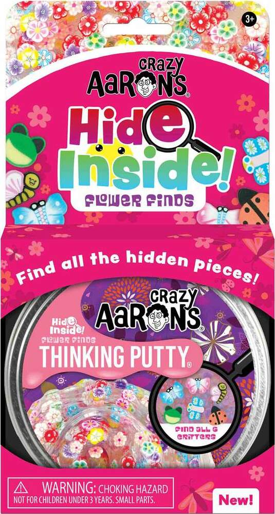 Flower Finds Hide Inside Thinking Putty 4" Tin