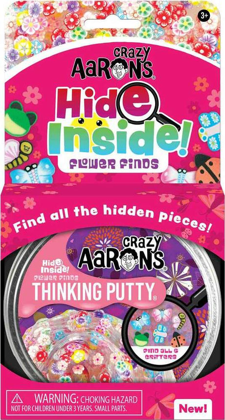 Flower Finds Hide Inside Thinking Putty 4" Tin
