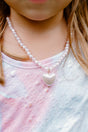 Pink Pearl Heart Necklace