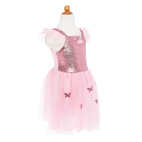 Pink Sequins Butterfly Dress & Wings