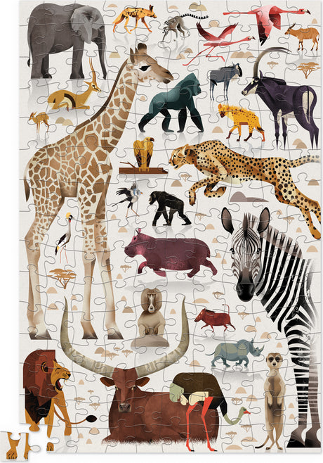 150-pc Tin Puzzle - African Animals 