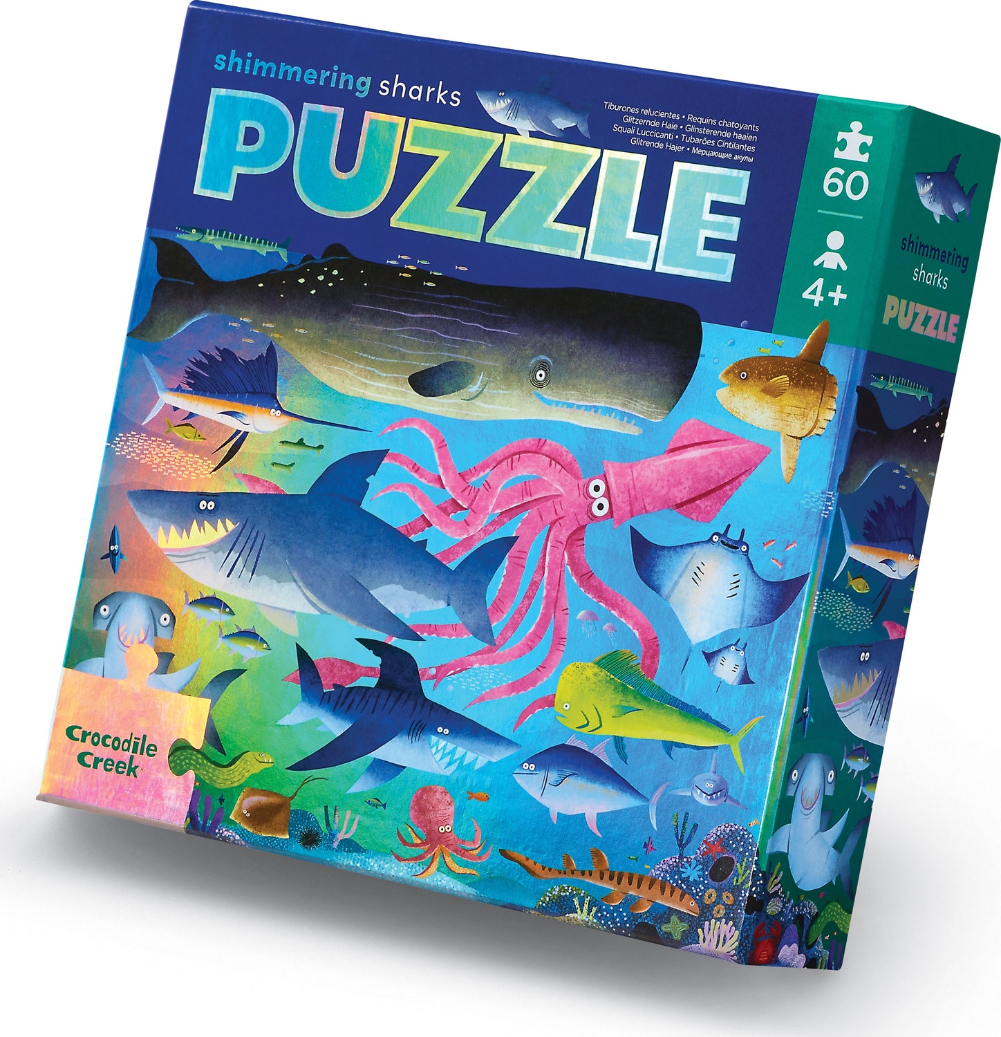 60-pc Foil puzzzle - Shimmering Shark - Gingerbread House Toys