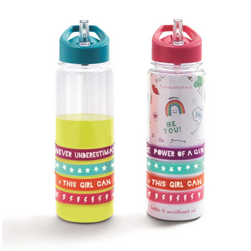 Water Bottle w/ 4 Bracelets