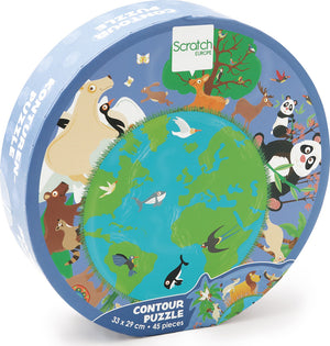 Contour Puzzle World 45 pcs