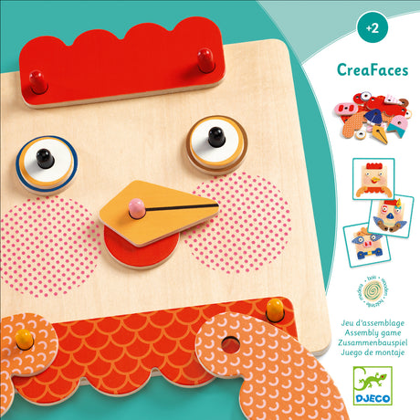 Djeco Creafaces Make-A-Face Wooden Board