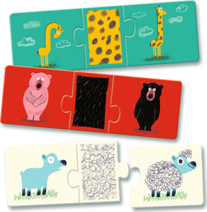 DJECO Naked Animals Puzzle Trio Matching Activity