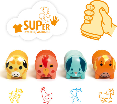 Djeco Farm Animal Stampers For Little Hands