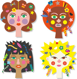 Djeco Hair Dresser Sticker Collage Activity