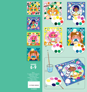 Djeco Snack Time  Surprise Watercolor Painting Cards Activity Set
