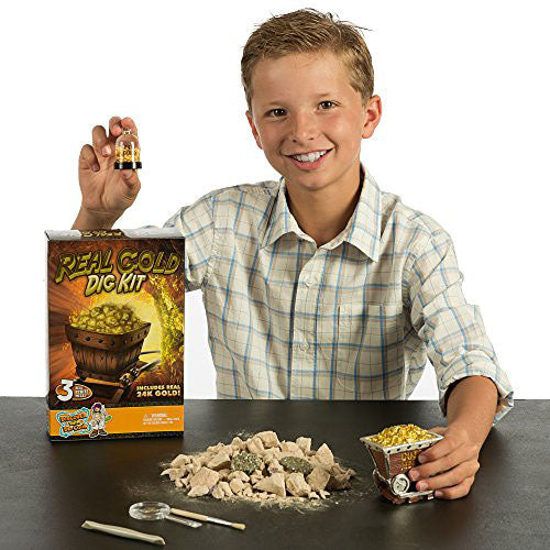 Real Gold Dig Kit - Dig Up Real Pyrite Nuggets (Vial of Real Gold Included!)