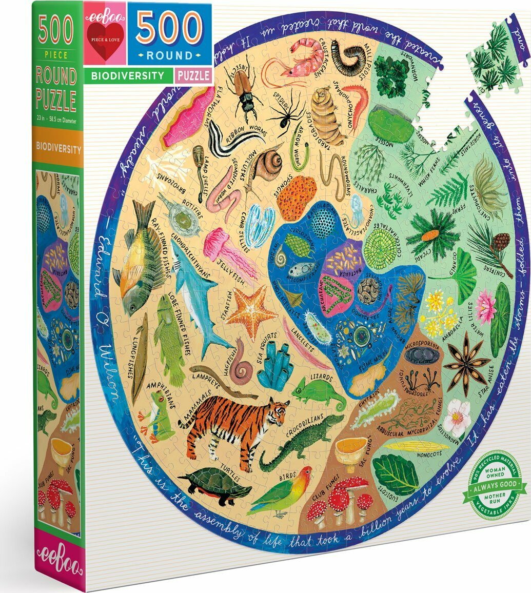 Biodiversity 500 Piece Round Puzzle