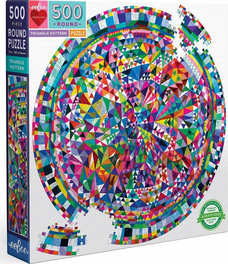 Triangle Pattern 500 Piece Round Puzzle