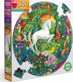 Unicorn Garden 500 Piece Round Puzzle