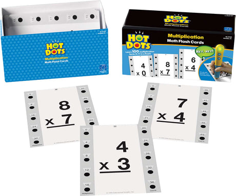 Hot Dots Math Flash Cards - Multiplication