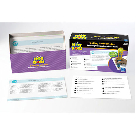Hot Dots Reading Comprehension Card Set - Getting the Main Idea