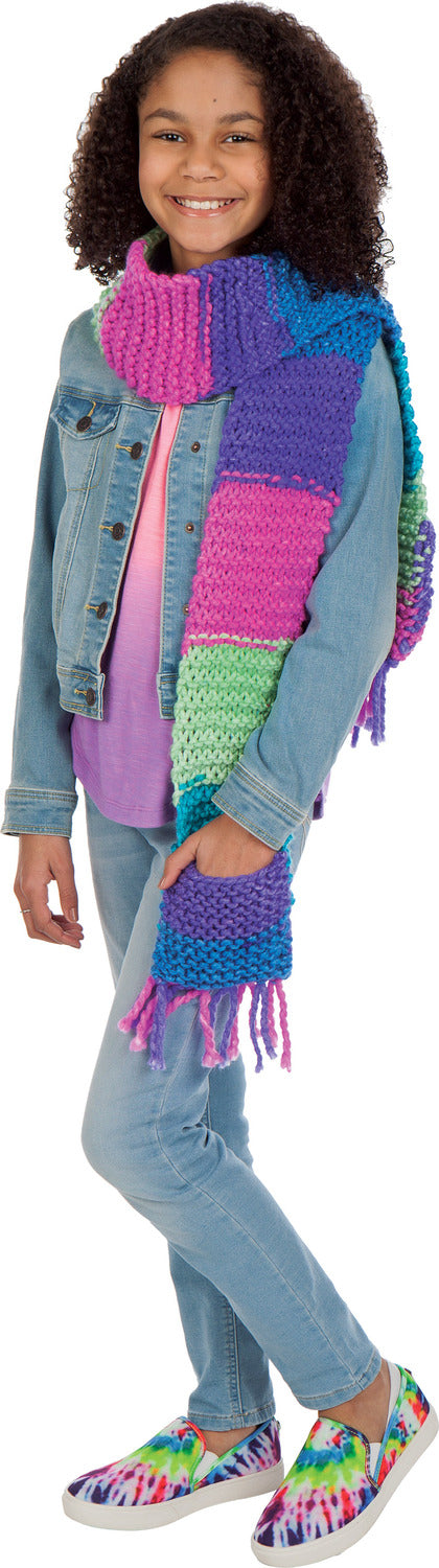Learn To Knit Pocket Scarf