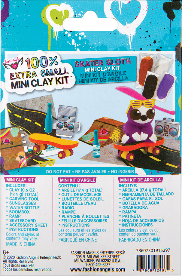 100% Extra Small Mini Clay Kit - Skateboard Sloth