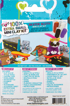 100% Extra Small Mini Clay Kit - Skateboard Sloth