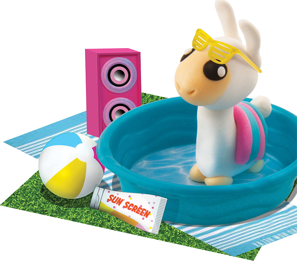 100% Extra Small Mini Clay Kit - Pool Party Llama