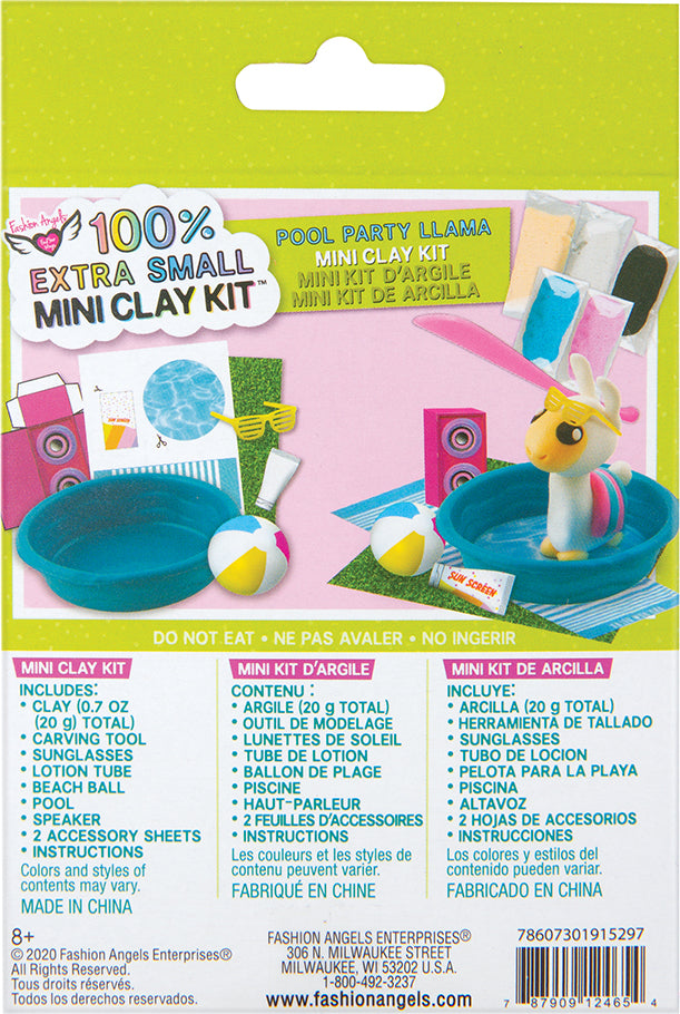 100% Extra Small Mini Clay Kit - Pool Party Llama