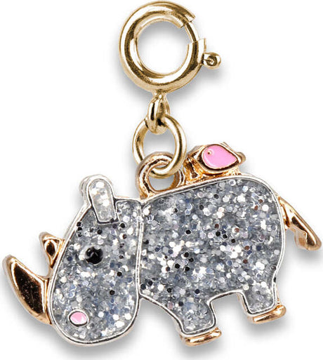 Gold Glitter Rhino Charm