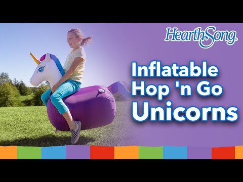 Inflatable Jump Along Unicorn
