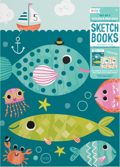 Friendly Fish Doodle Pad Duo Sketchbooks  Set Of 2