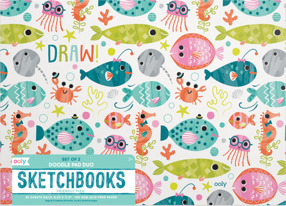 Friendly Fish Doodle Pad Duo Sketchbooks  Set Of 2