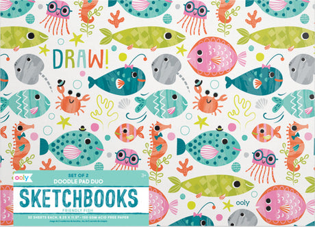 Friendly Fish Doodle Pad Duo Sketchbooks  Set Of 2