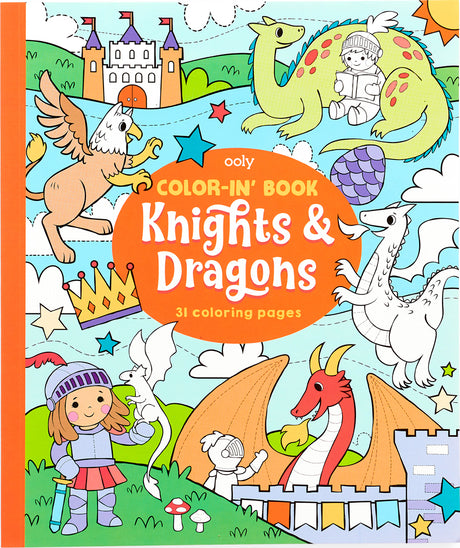 Knights  Dragons Color In Book
