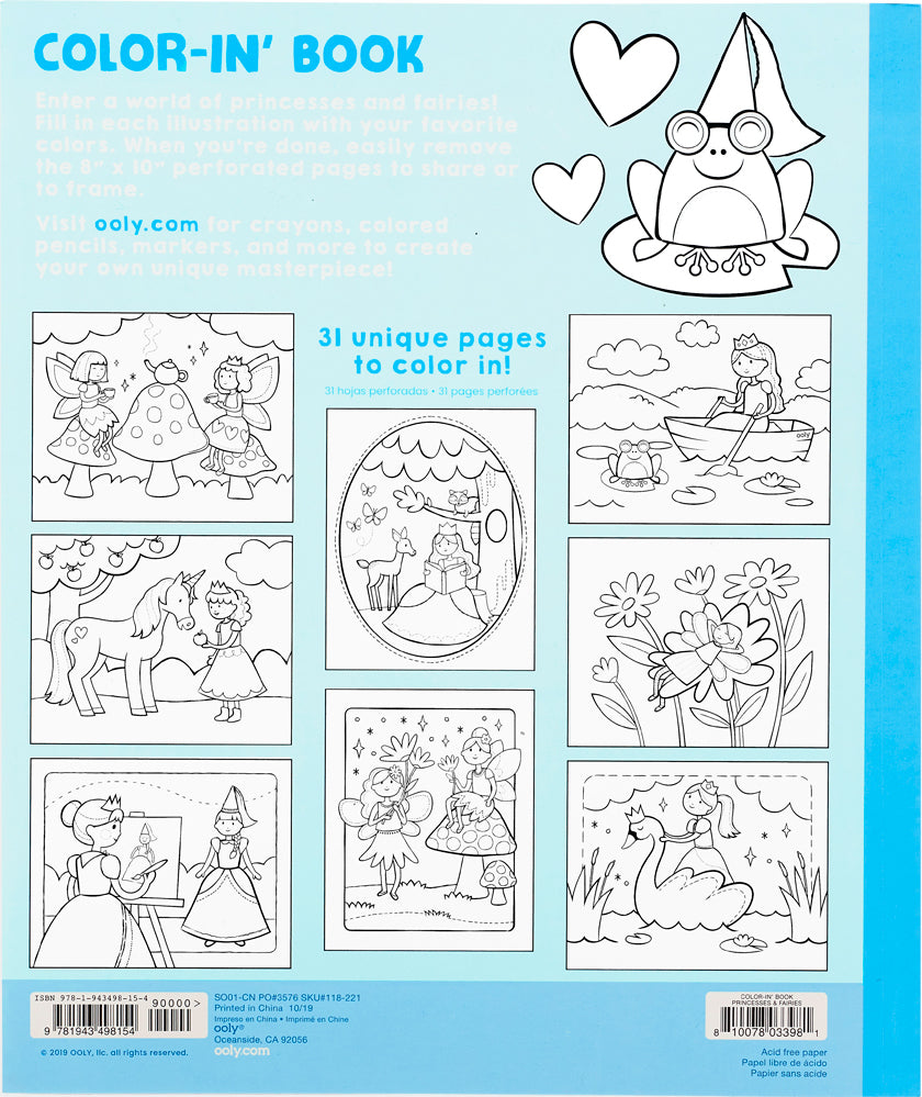 Color-in' Book  Princess  Fairies