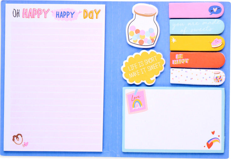 Side Notes Sticky Tab Note Pad - Happy Day