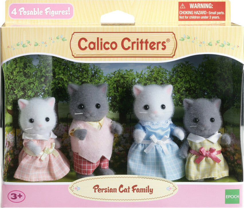 Calico Critters Persian Cat Family - Gingerbread House Toys