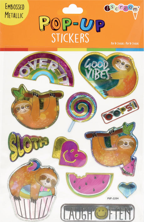 Sloth Pop-Up Stickers
