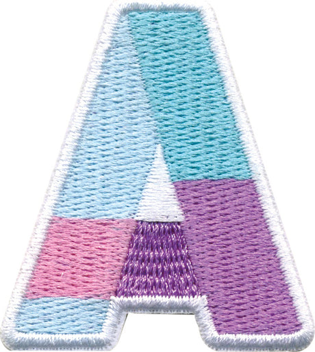 Initial A Color Block Sticker Patch