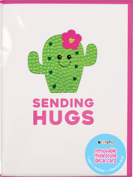 Sending Hugs Rhinestone Decal Card