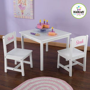 Aspen Table and 2 Chair Set - White