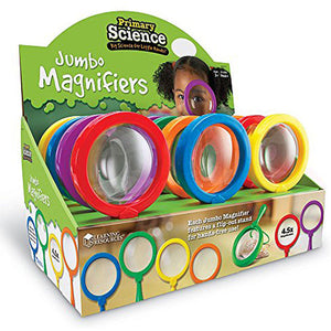 Primary Science Jumbo Magnifiers, Set of 12 in Display (without stand)