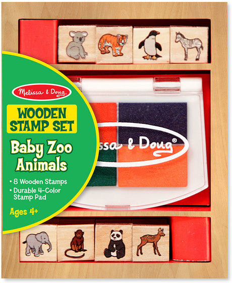 Wooden Stamp Set - Baby Zoo Animals