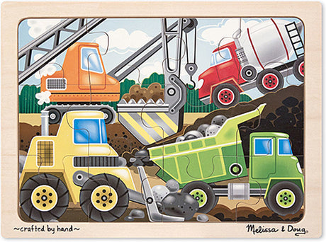 Construction Site Wooden Jigsaw Puzzle - 12 Pieces