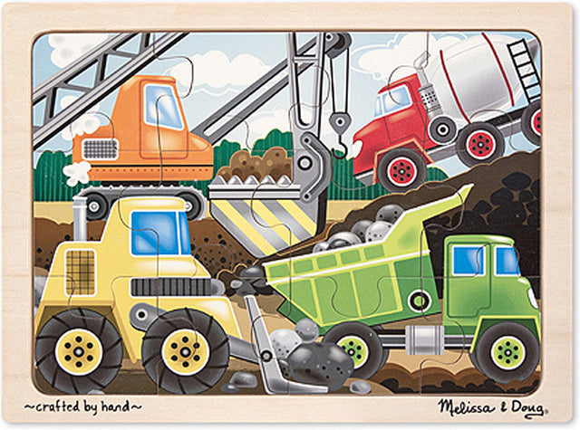 Construction Site Wooden Jigsaw Puzzle - 12 Pieces