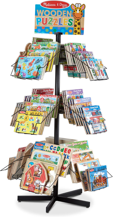 Wooden Puzzle Spinner Rack