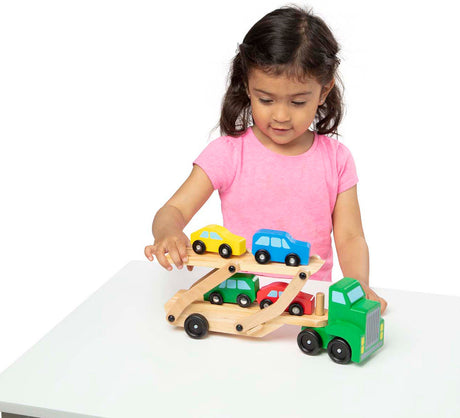 Car Carrier Truck & Cars Wooden Toy Set
