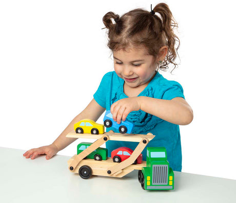Car Carrier Truck & Cars Wooden Toy Set