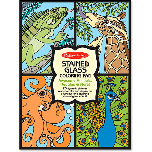 Stained Glass Coloring Pad - Animals