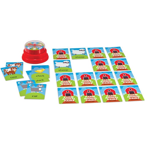 Press and Spin Game: Farm Animal Pairs