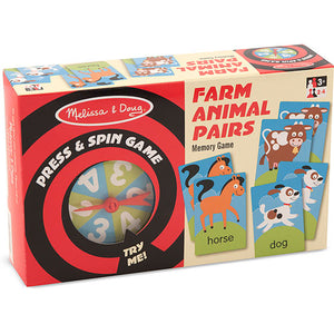 Press and Spin Game: Farm Animal Pairs