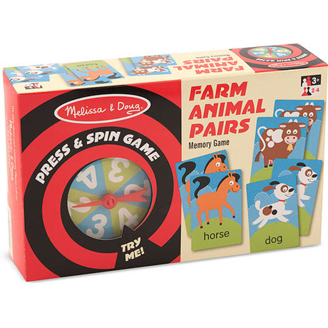 Press and Spin Game: Farm Animal Pairs