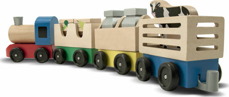 Wooden Farm Train Toy Set